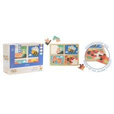 PS875: Wooden 4 In 1 Jigsaw Puzzle